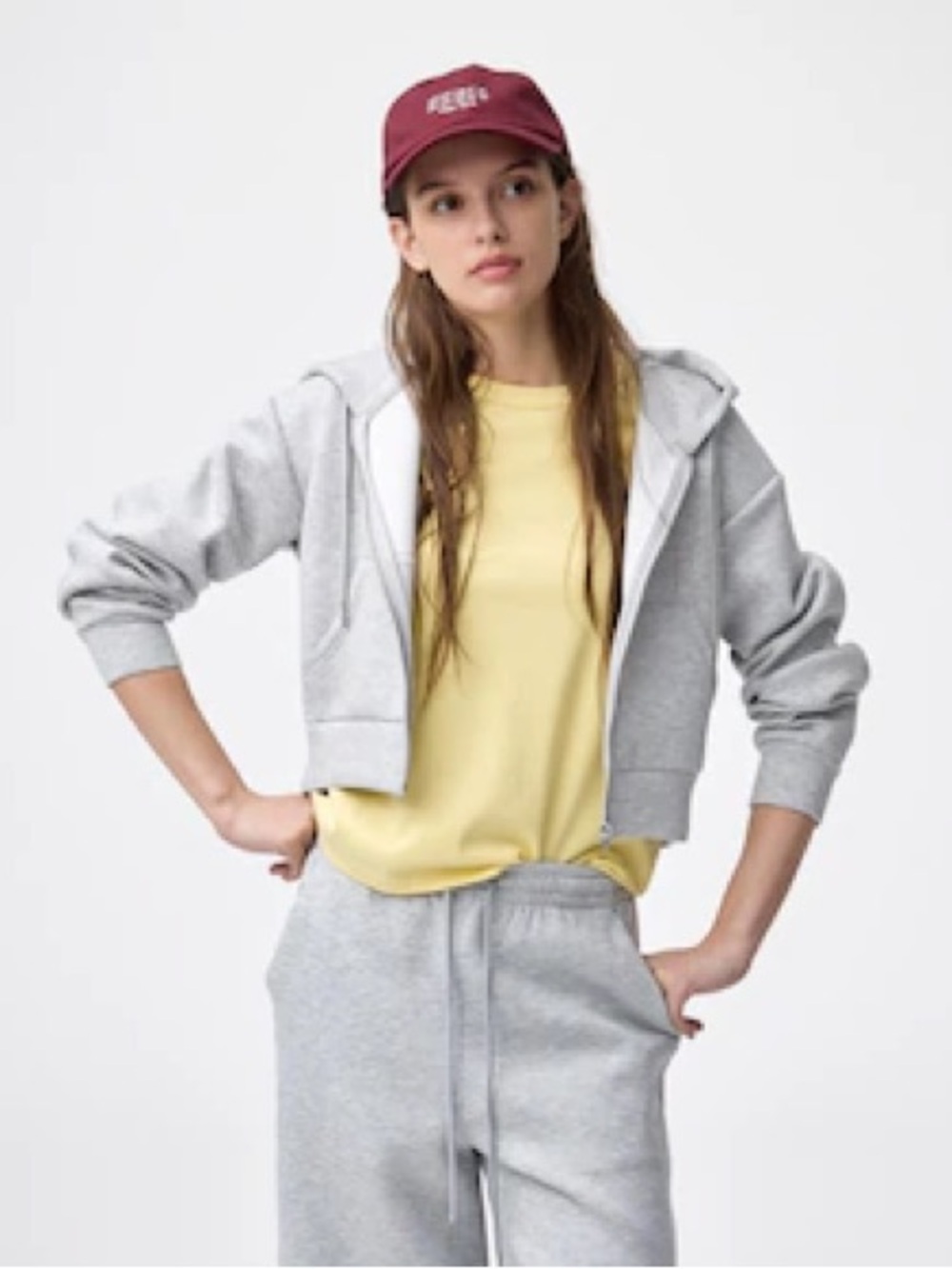 GU Cropped Full Zip Hoodie